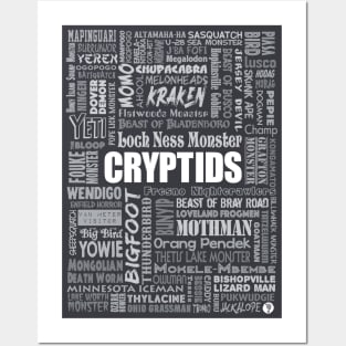 Cryptids in gray Posters and Art